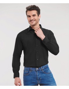 R-R-934M-0-Mens L/S Poly-Cotton Easy Care Poplin Shirt 2